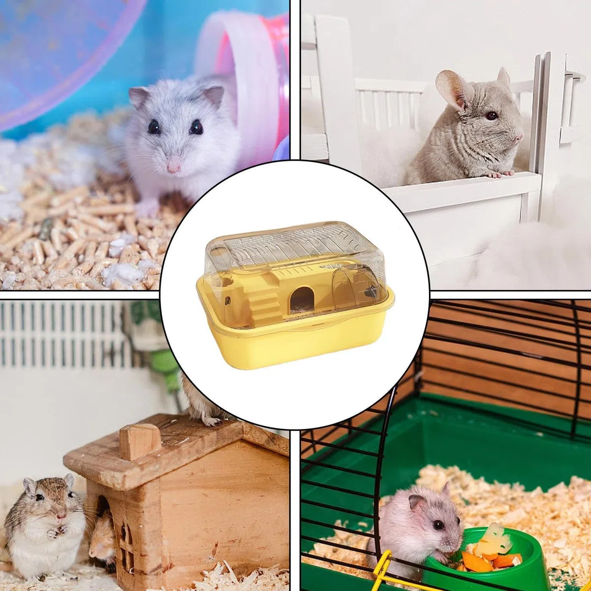 Gabbia Per Criceti – Habitat A Due Piani, Recinzione Trasparente Per Animali, Gabbia Di Sicurezza Pers Roditori, Trasportino Portatile Pers Cricetis, Adatto A Criceti, Cincillà O Gerbilli