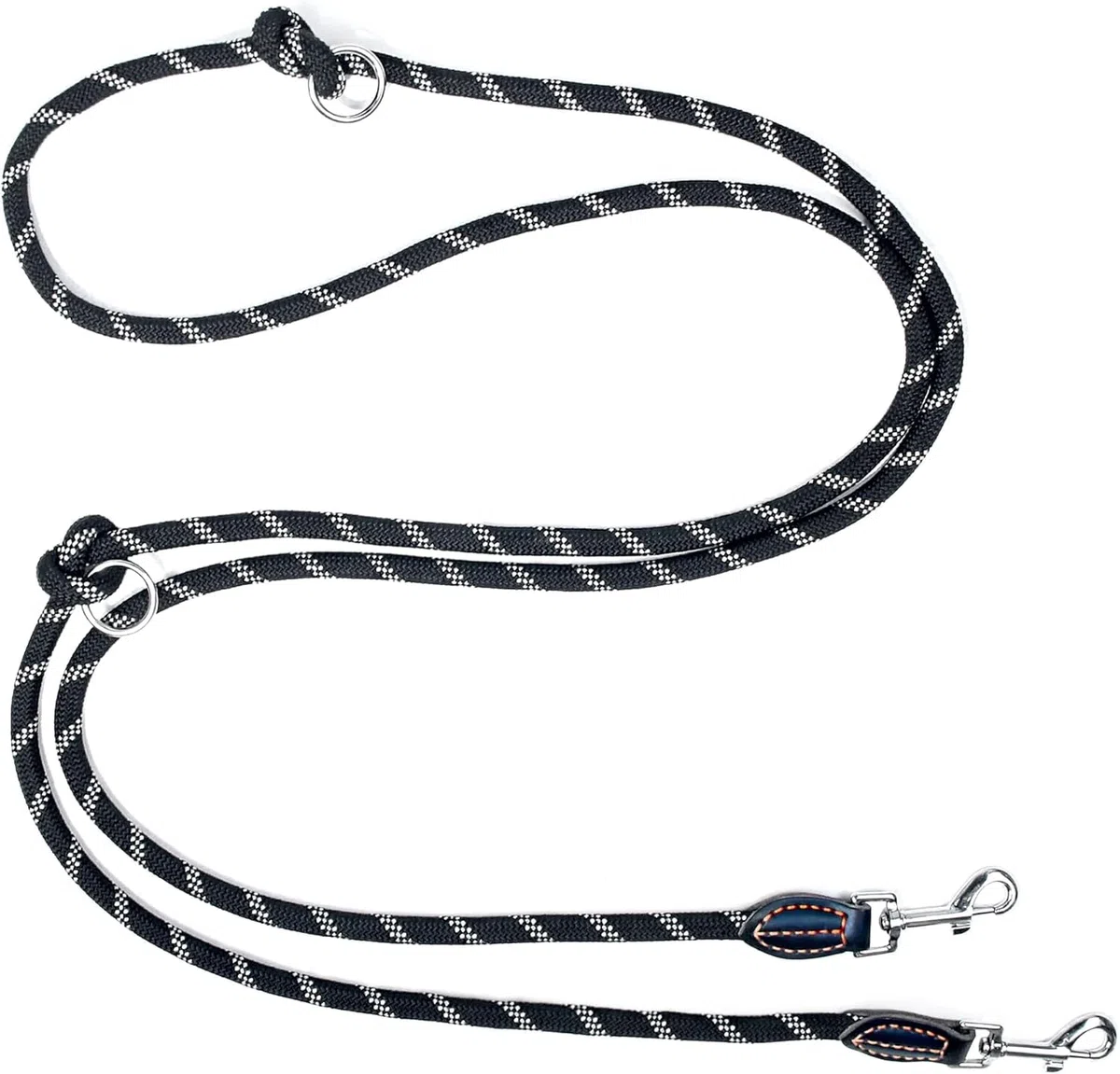 Guinzaglio per cani 5 m x 10 mm, 208 g, regolabile per ogni cane, guinzaglio multifunzione, doppio guinzaglio robusto, nero