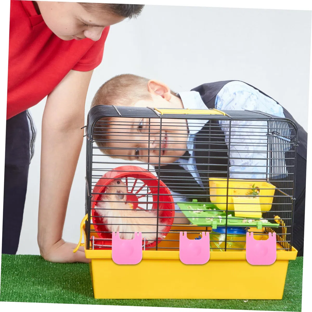 BESTonZON 8 Pezzi Clip per Gabbia in Pp per Piccoli Animali come Conigli e Criceti, Fibbie di Fissaggio Affidabili una Struttura Stabile della Gabbia Rosa