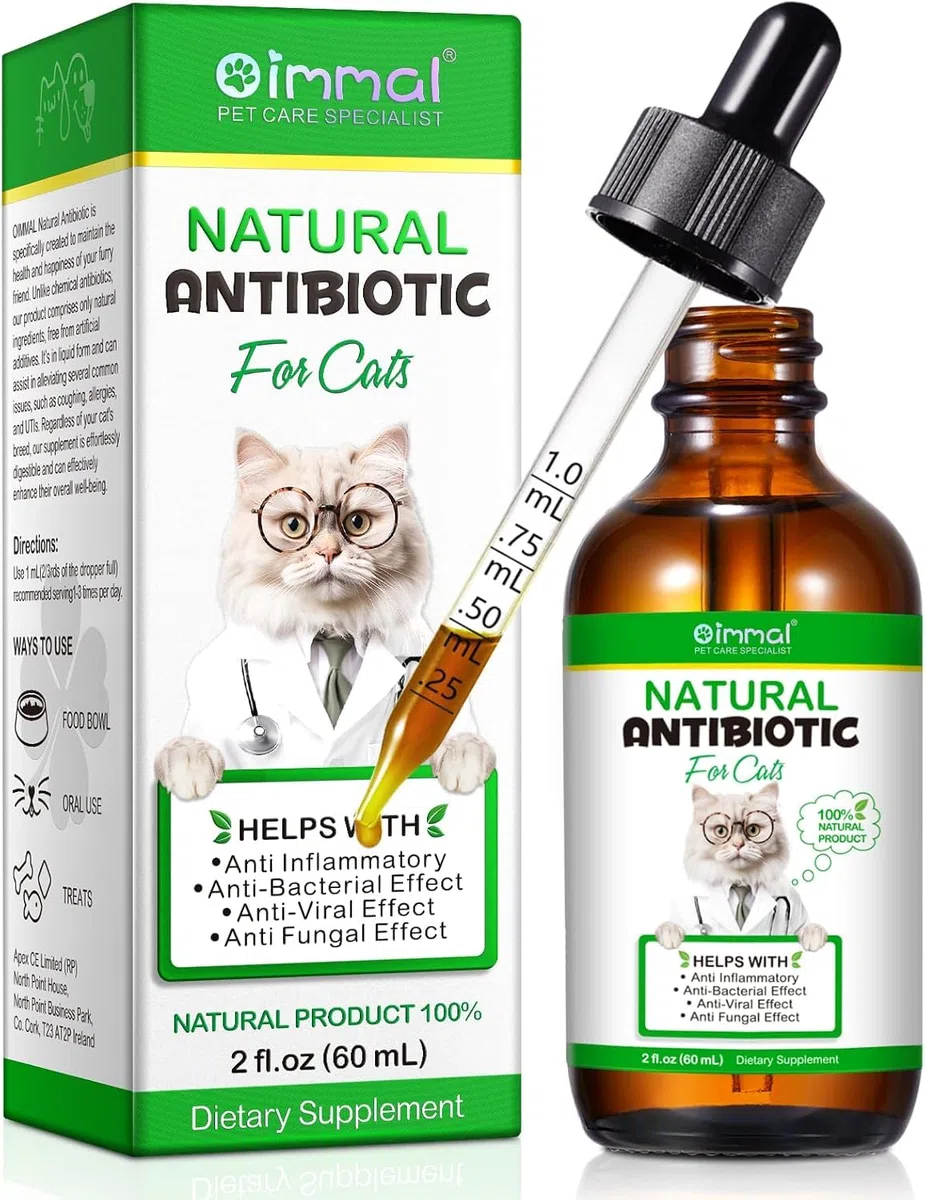 Antibiotici Per Gatti Per Infezioni, Supporto Alle Difese Immunitarie E Alle Allergie Dei Gatti, Sollievo Dal Prurito, 60ml