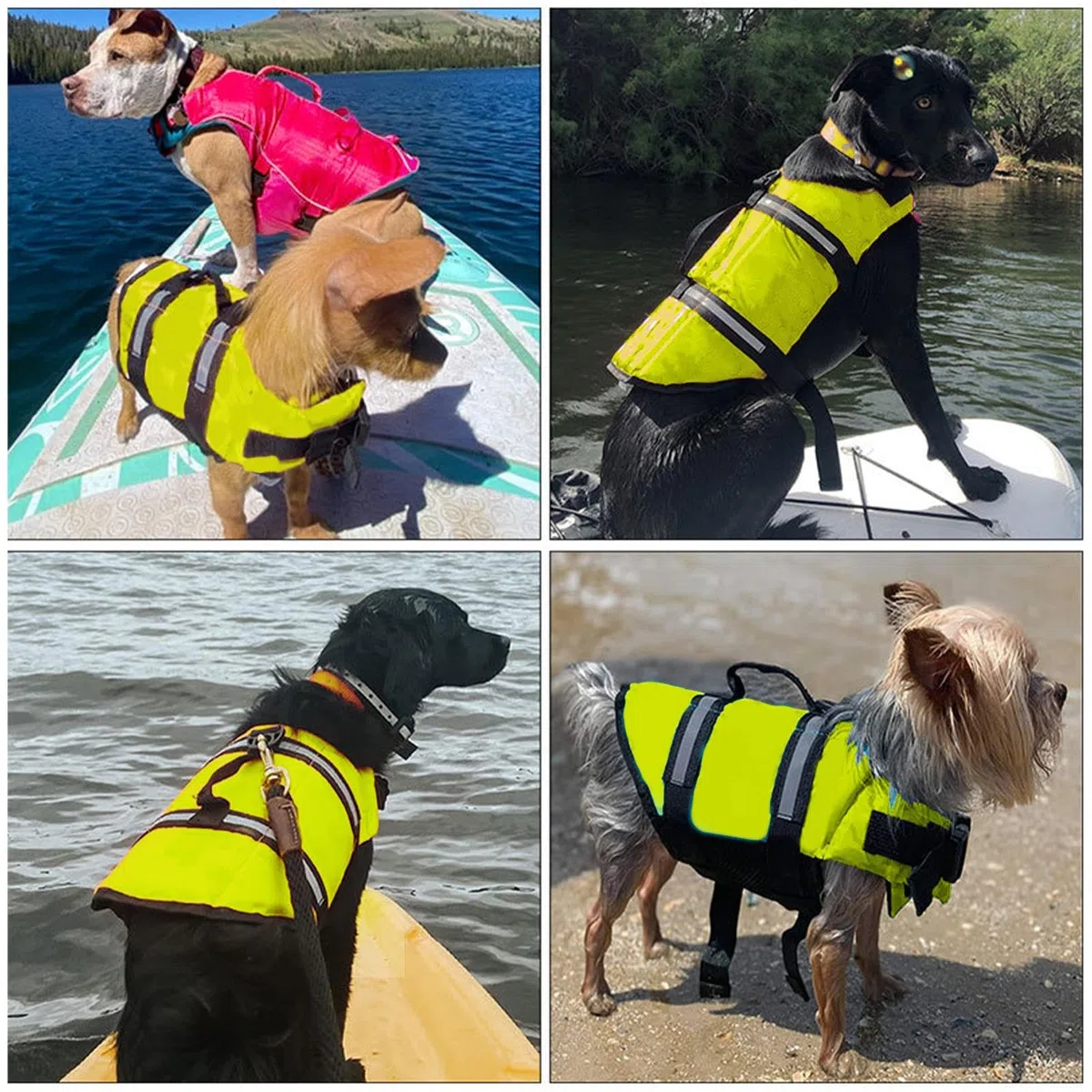 Giubbotto Salvagente per Cani | Giubbotto Salvagente Ad Alta Visibilità per Barche,Vestito da Bagno Regolabile per Cani Taglie Piccola Media Grande Sport Acquatici Lago Spiaggia Kayak