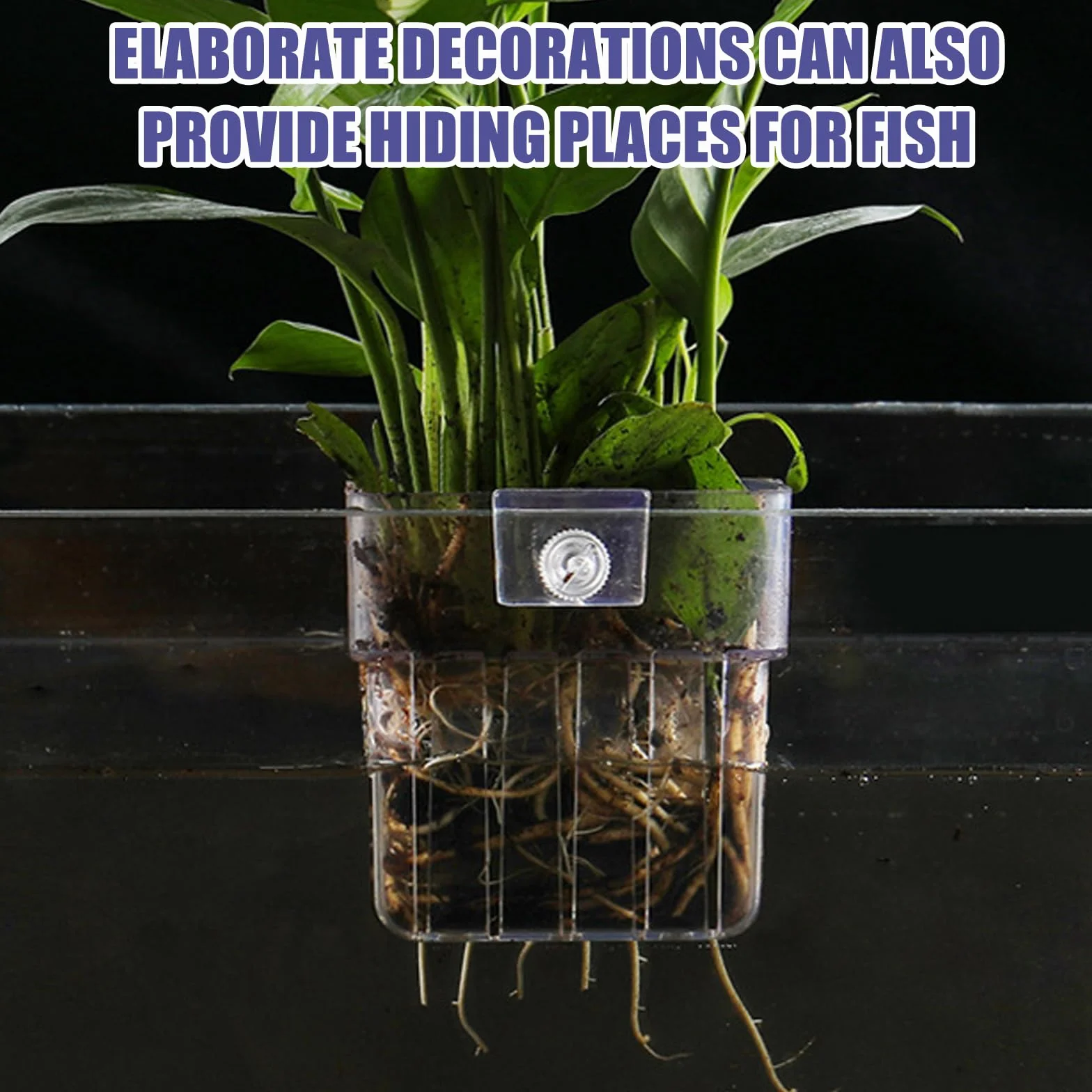 GOMETY 6 supporti per piante per acquario, da appendere, in acrilico, trasparente, per acquari, per acquari, serbatoio di pesce, piante acquatiche, decorazioni Aquascape