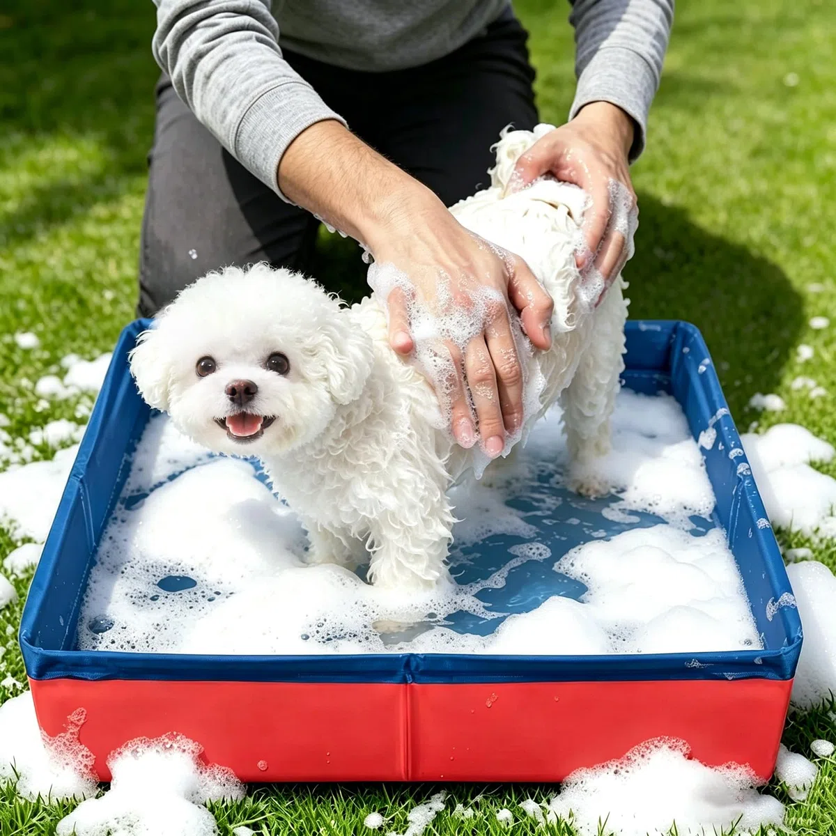 Piscina per Cani Piccoli 50x10cm Mini Piscinetta per Cani Piscina Pieghevole Gioco per Gatti Piscinas Animali Domestici Resistente Graffi per Bagno e Riporre Gli Oggetti (Rosso)