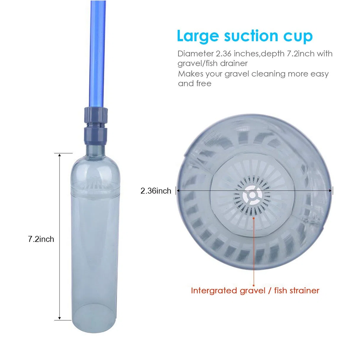 MEISO Pompa Sifone,Sifone Per Acquario, Tubo da7.5ft Pulizia Acquario Con Rubinetto di Controllo del Flusso
