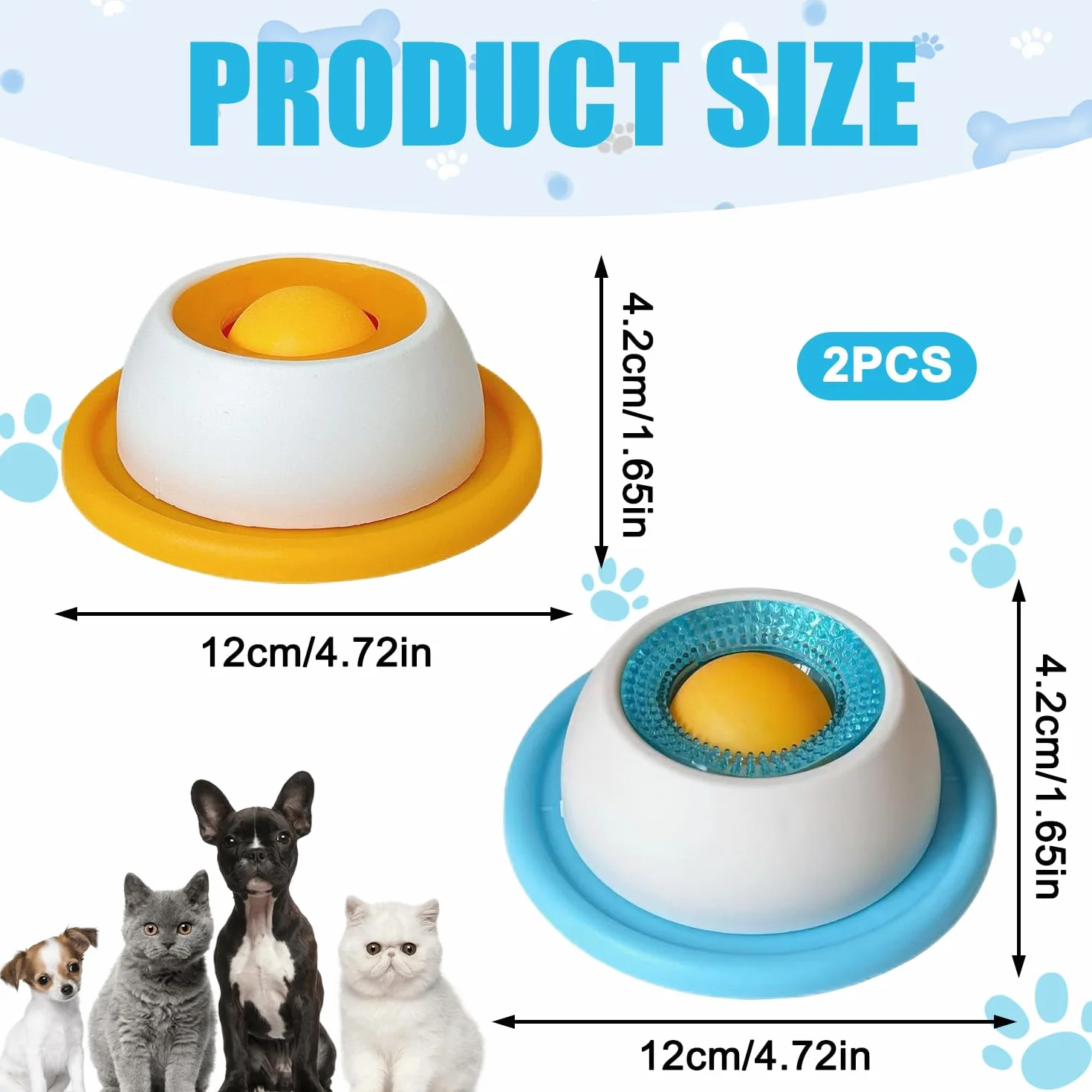 Lick Bowl per cani, 2PCS Dispenser per leccare la palla, Dog Lick Toy, Giocattoli per cani e gatti per cibo liquido, Ciotola da leccare per cani, Cane Slow Feeder Lick Bowl, per addestramento (B)