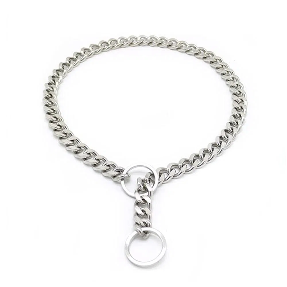 collana acciaio per cani, collana per cani Resistente Catena Serpente Collari per Cane Grandi Media per Allenamento Collare Strozzo 70cm