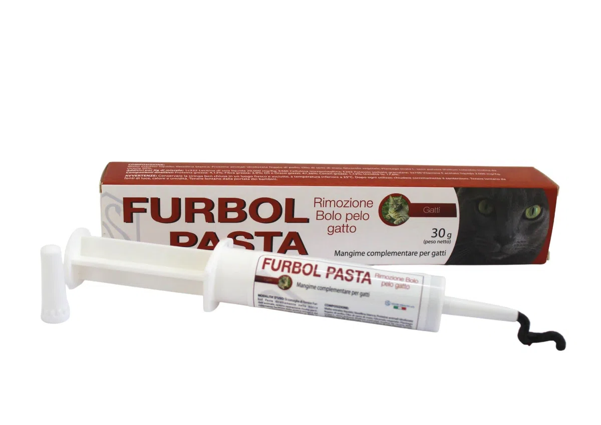 Furbol Pasta mangime complementare per Gatto in siringa da 30 gr preriempita facilità la rimozione dei boli di Pelo somministrazione giornaliera