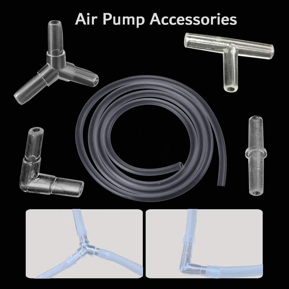 Tubo Aria per Acquario, 48 Pezzi L I Y T connettori per Tubo dell’Aria Acquario + 5M 4/6mm Tubo Ossigeno Acquario, Acquario Accessori Standard per Pompe d'Aria
