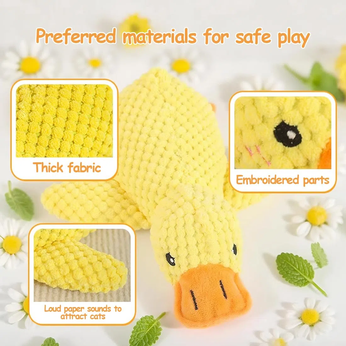 Papera Antistress per Cani - Peluche Indistruttibile per Piccole e Grandi Razze, Gioco Calmante con Design Sicuro per Cani (26 x 23 cm)