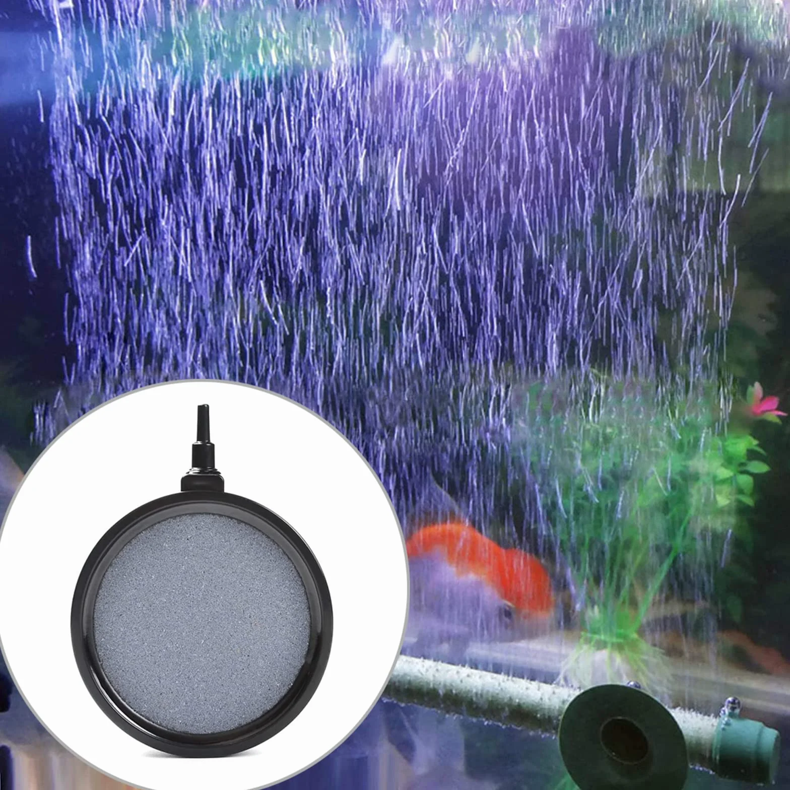 2 Pezzi Pietra d'Aria per Laghetti, Pietra ad Aria per Acquario, Tubo Flessibile da 4 mm / 8 mm Collegabile, per Laghetti, Acquari e Acquari