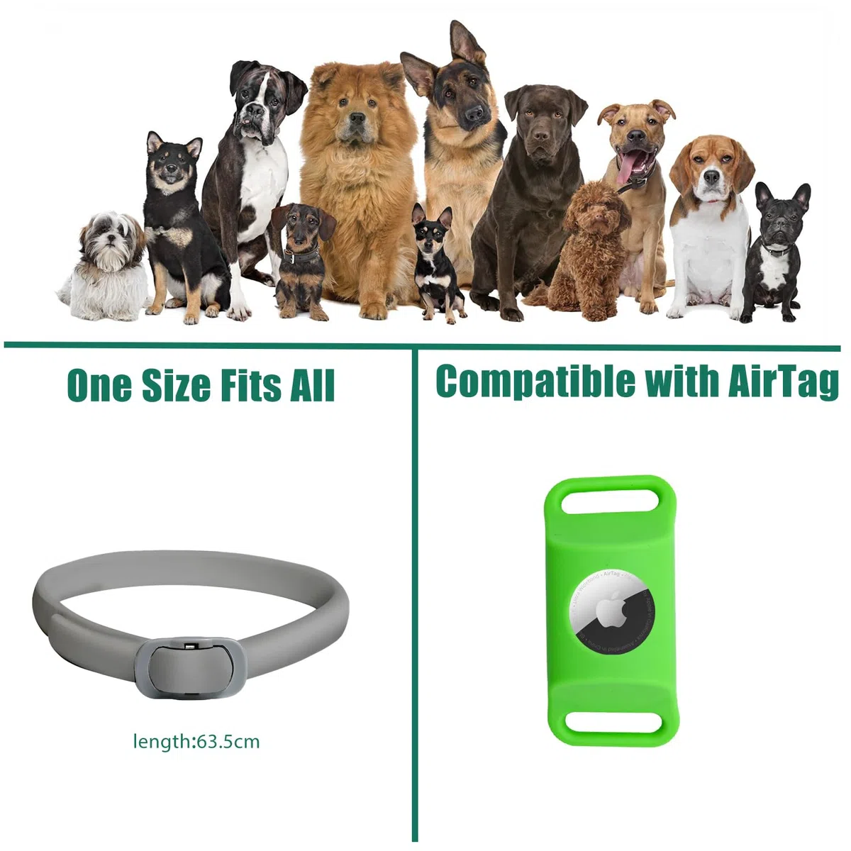 Collare Antiparassitario per Cani 2 in 1 – Antipulci e Antizecche con Clip Repellente per Zanzare, Regolabile, Impermeabile, Protezione a Lunga Durata