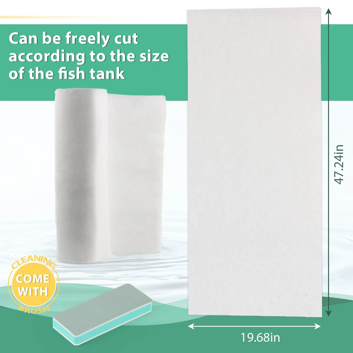 Spugna Filtro Aria Acquario 50cm*120cm*2cm Spugna Filtro per Acquario Filtro Multiuso per Acquario e Laghetti（120cmm*50cm*20mm）