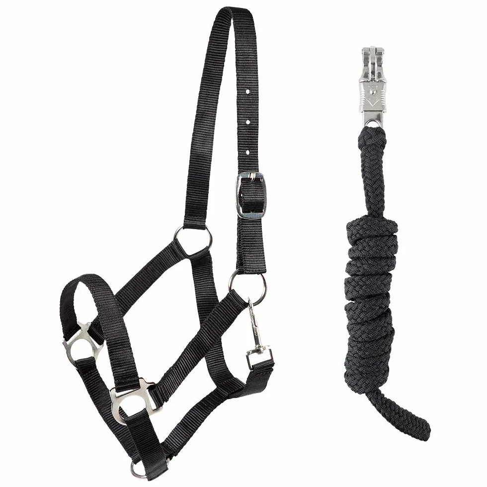 PFIFF 102931 - Set di cavezza e maglia con cavezza in plastica, colore: Nero