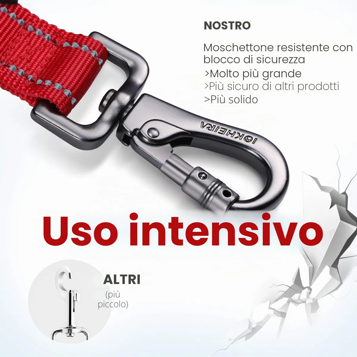 Iokheira Guinzaglio per Cani, Lunghezza Regolabile istantaneamente 1/1.5m, guinzaglio Multifunzionale Riflettente con moschettone in Girevole Resistente per Cani di Taglia Media e Grande