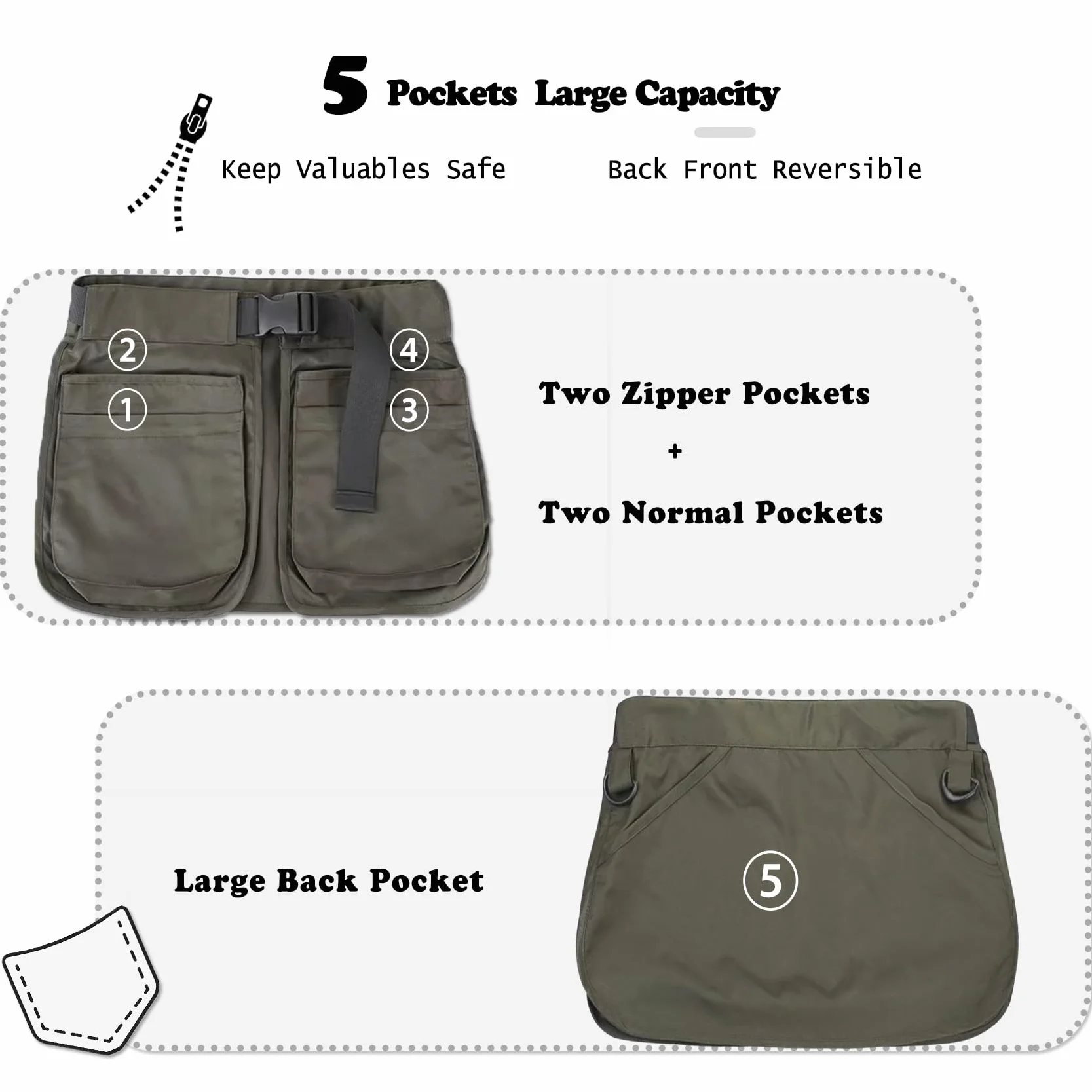 Borsa per addestramento Cani con Tasche Staccabili, Mani libere, Attrezzi da addestramento per Cani, Tasche in Vita, per Uomini e Donne, utilizzata Anche per lavori di Giardinaggio,
