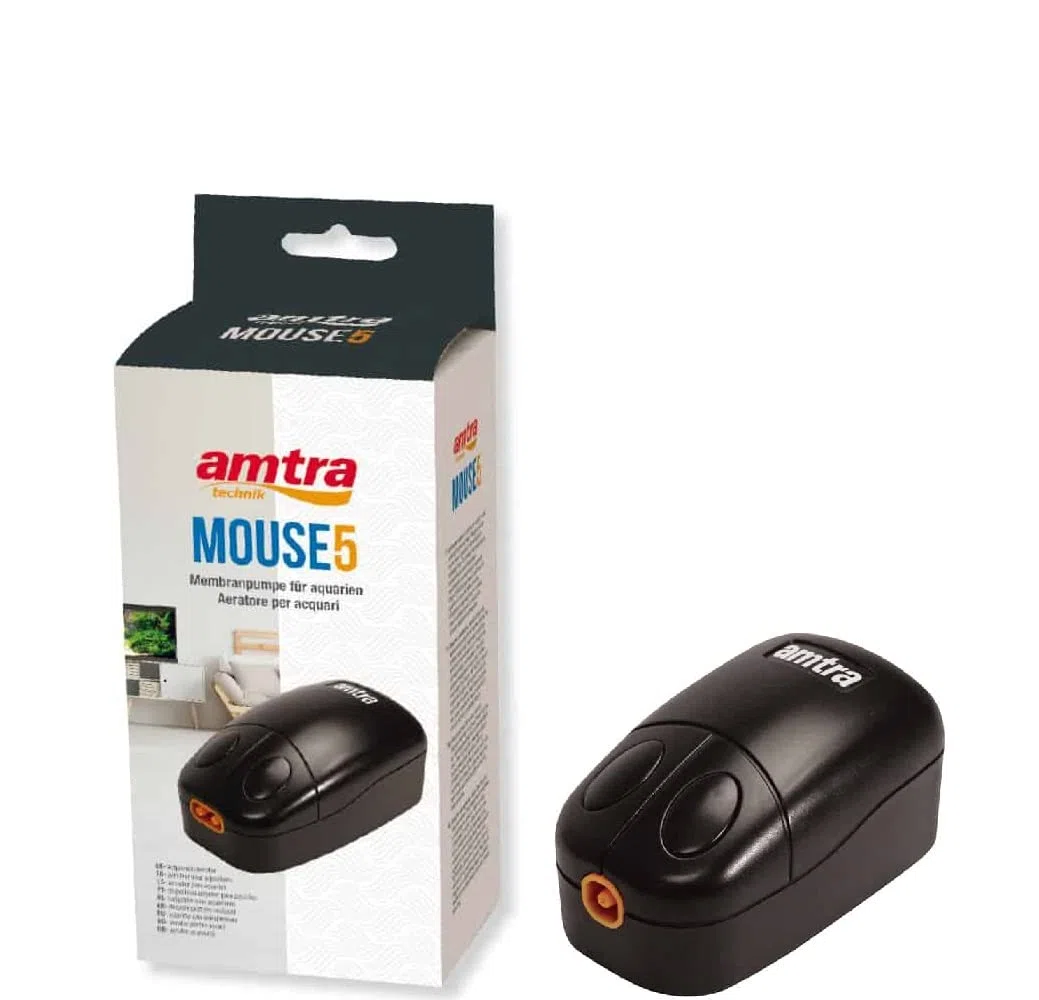 Amtra Mouse - Aereatore acquario silenzioso,compatto,per filtro acquario, schiumatoi e giochi d'acqua, 1,8 L - 2,3 W/ 10x5,5x4 CM