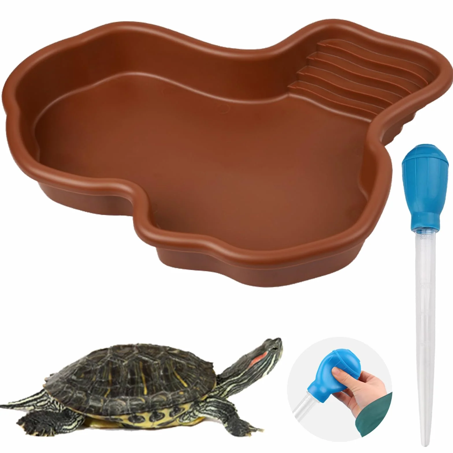 Vasca da bagno per rettili Piscina per Rettili Grande Piscina per Tartaruga Terrestre con Assorbitore d'acqua Manuale per Rettili Come Tartarughe, Lucertole, Serpenti