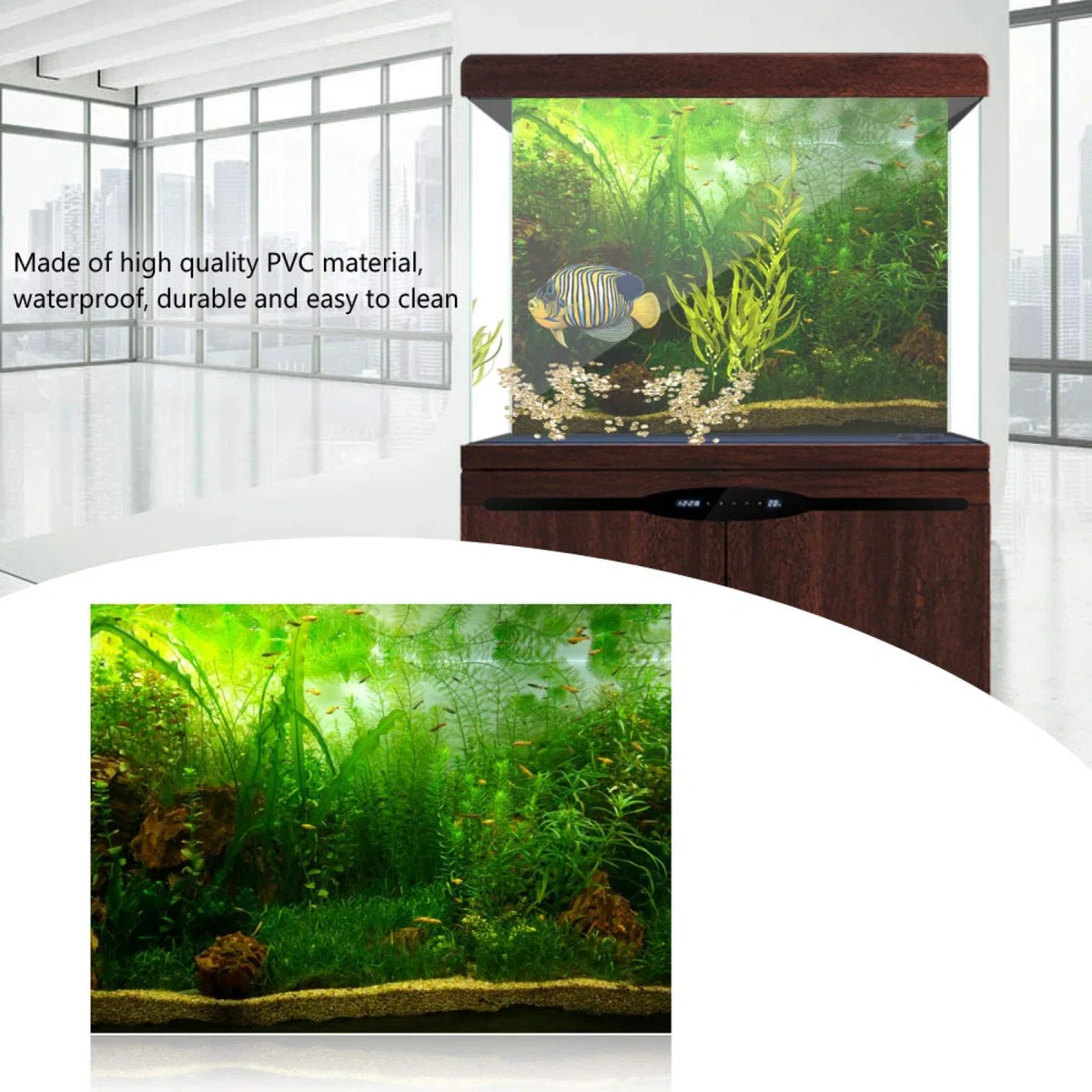 Akozon Sfondo Acquario 80x40 Acquario Poster di Sfondo, Acquario Stile Acquario Acquario Acquario Sfondo Poster Adesivo Addensare Adesivo in PVC statico aggrapparsi sullo Sfondo Decorazioni Decorati