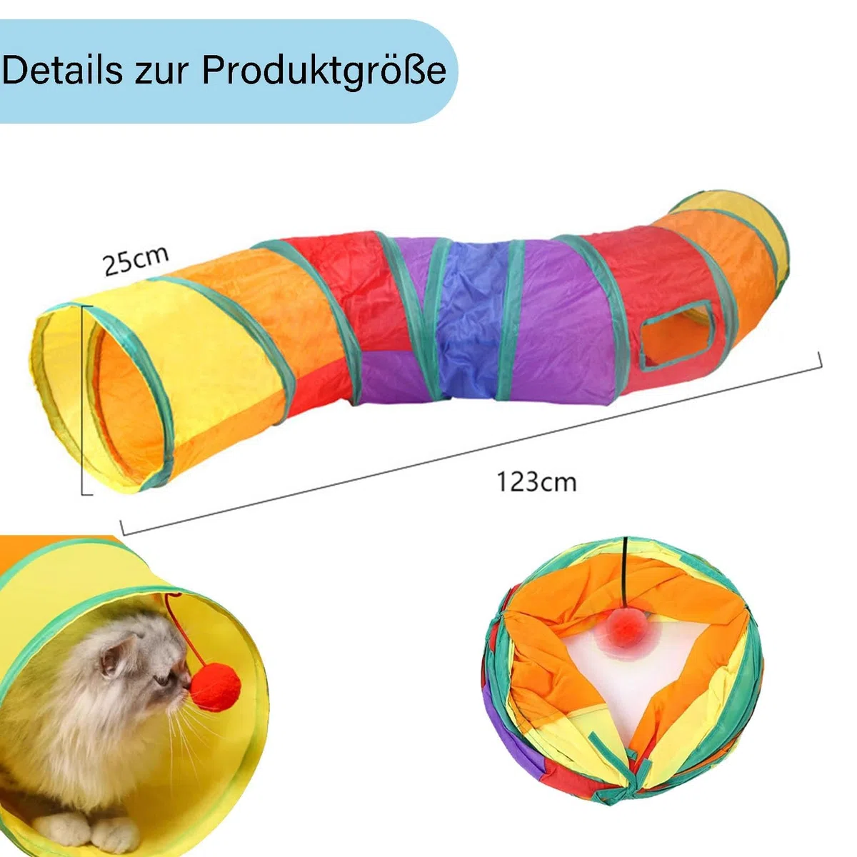 tunnel per gatti, tunnel da gioco, tunnel per gatti, tunnel pieghevole, tunnel per gatti, adatto per tunnel di piccole dimensioni, interni ed esterni