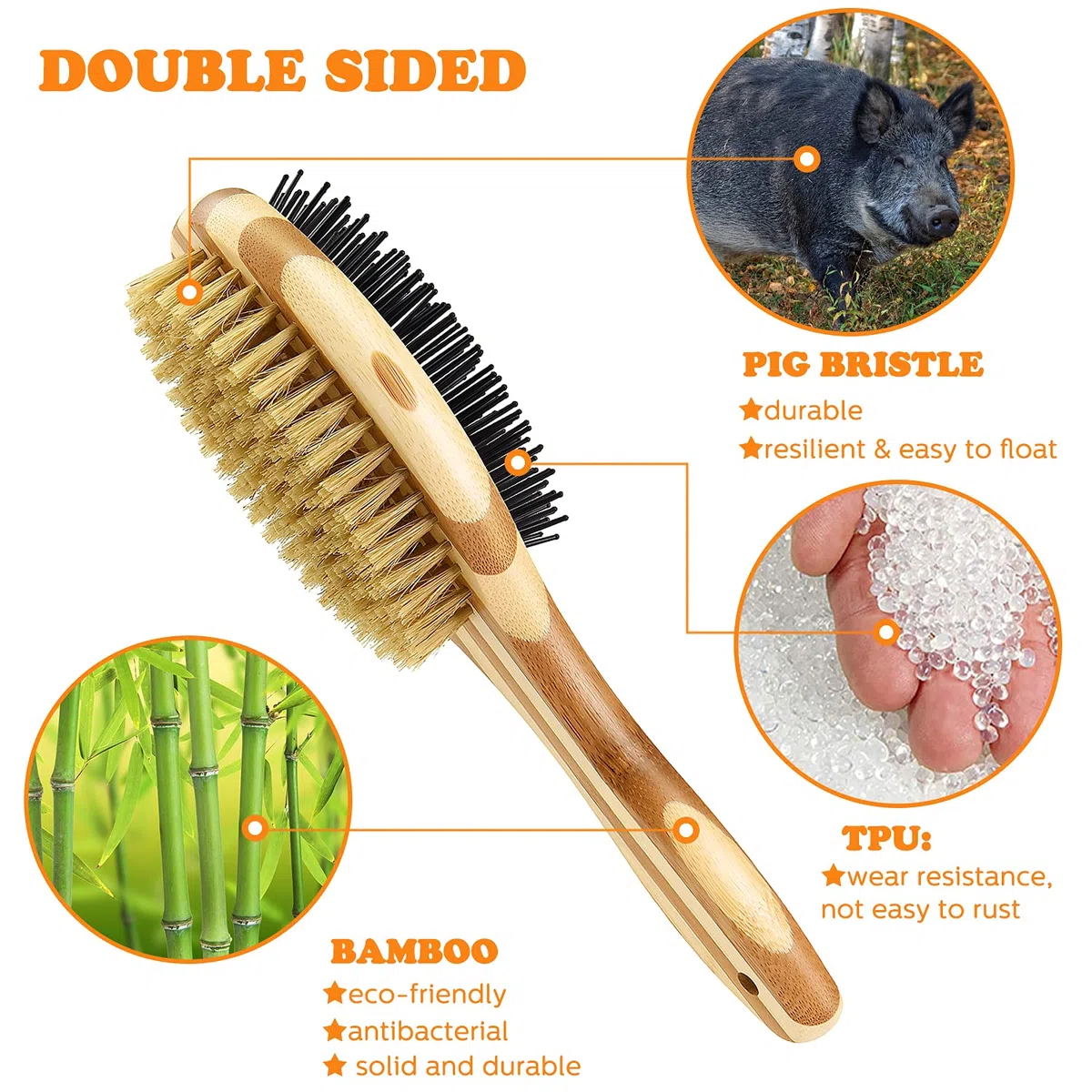 Spazzole per cani,Spazzole per gatti,Doppia Spazzola per Cani 2 in 1 con Punte Arrotondate per Pelo Corto o Lungo, Rimuove Peli Superflui e Sbroglia Nodi, Peli Medi E Lunghi