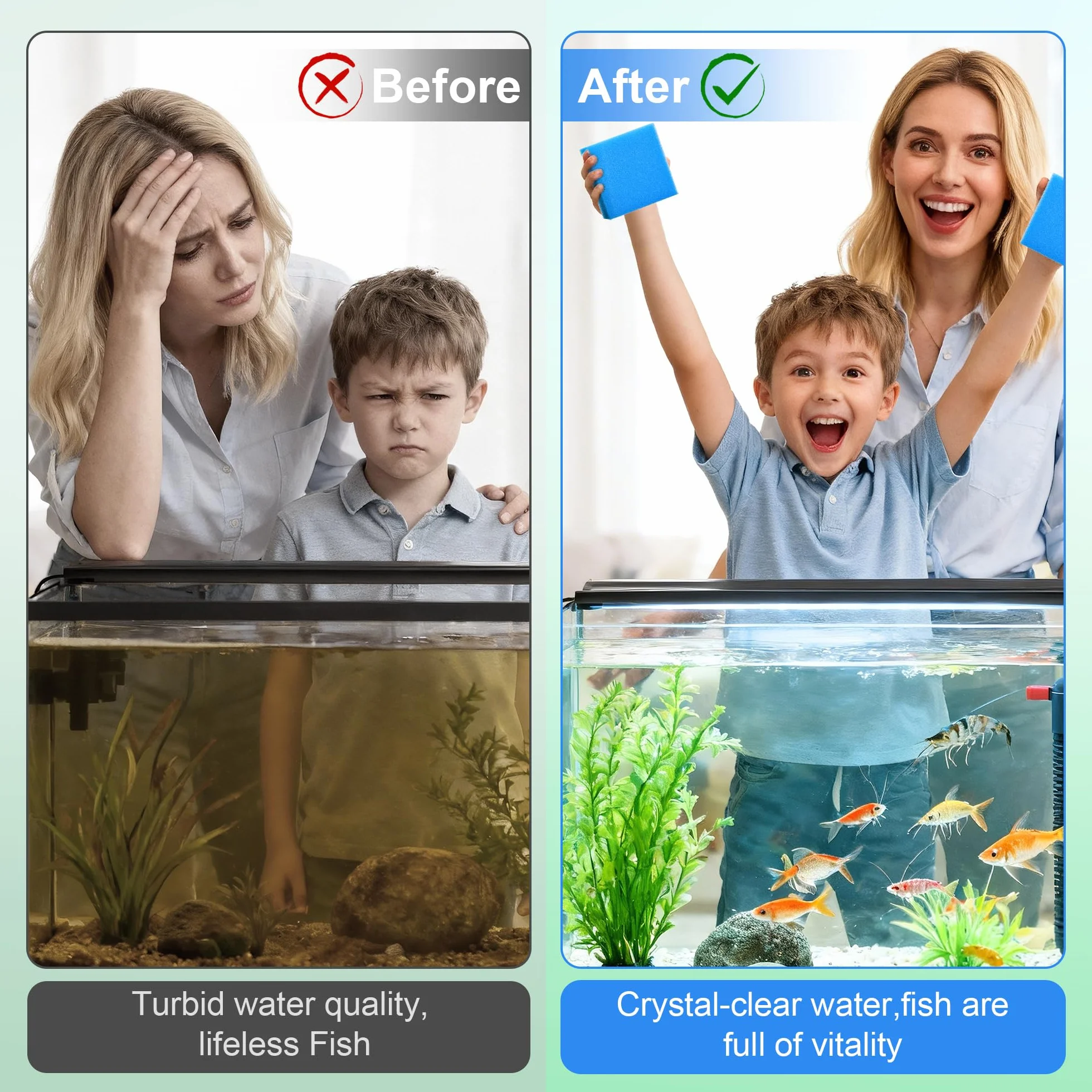 16 Pezzi Spugna Filtro Acquario Compatibili con Juwel Bioflow M/3.0, Set di Filtri Accessori Acquario Includere Carbone Attivo/Biologico/Grana Grossa/Grana Fine,Spugna Filtrante per Juwel Compact