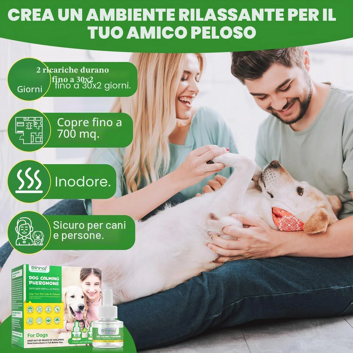 Ricarica Del Diffusore Del Feromone Calmante | Ricariche Di Rimedio Per Animali Domestici 60Giorni,Aiutare A Ridurre L'Ansia Lo Stress Nei gatto Domestici,Sollievo All'Ansia Rimani Più Calmo (Cani)