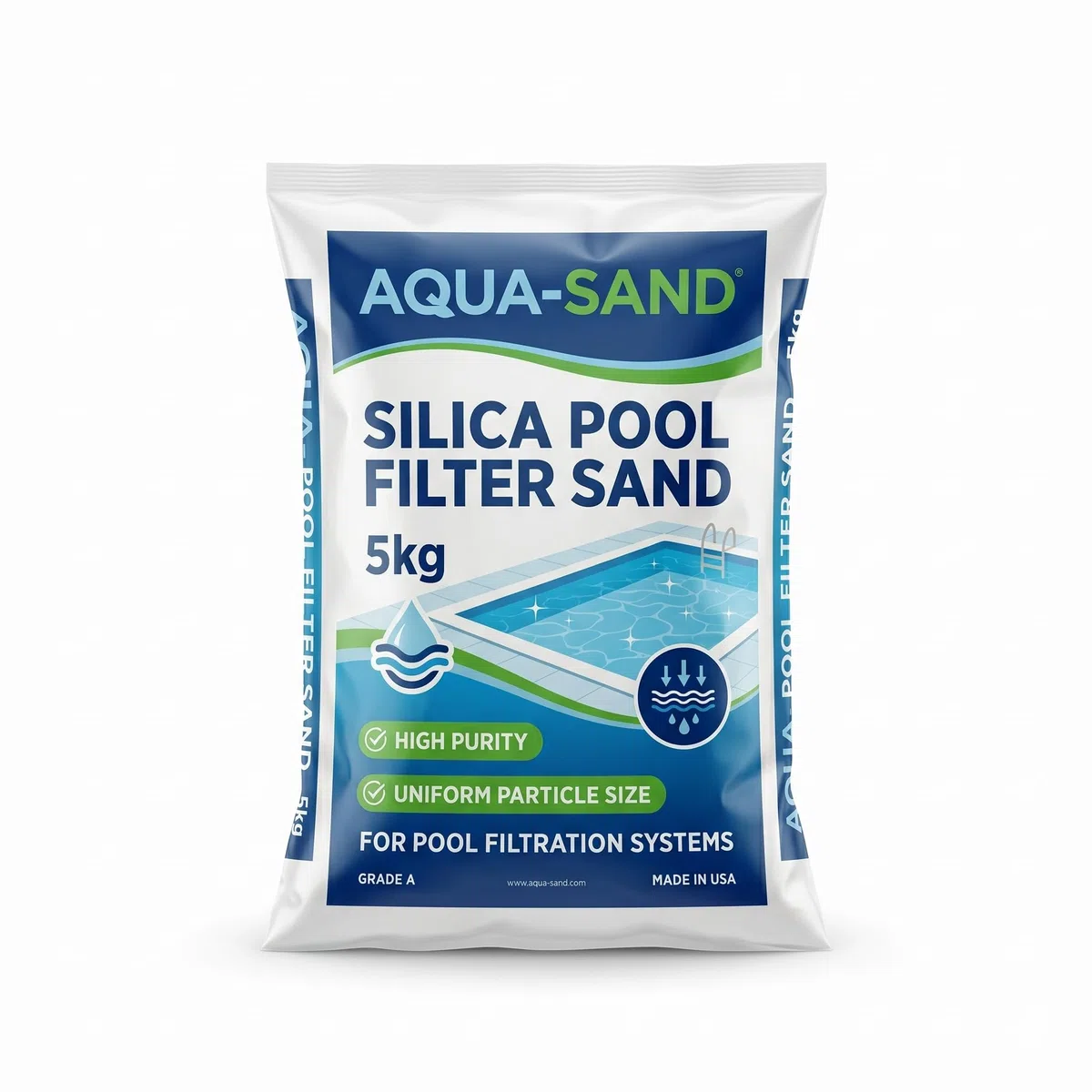 LEMAG Sabbia Silicea per Filtro Piscina 5 kg — Sabbia Filtrante Alta Purezza per Pompe a Sabbia | Granulometria 0,3-1,3 mm | Acqua Cristallina