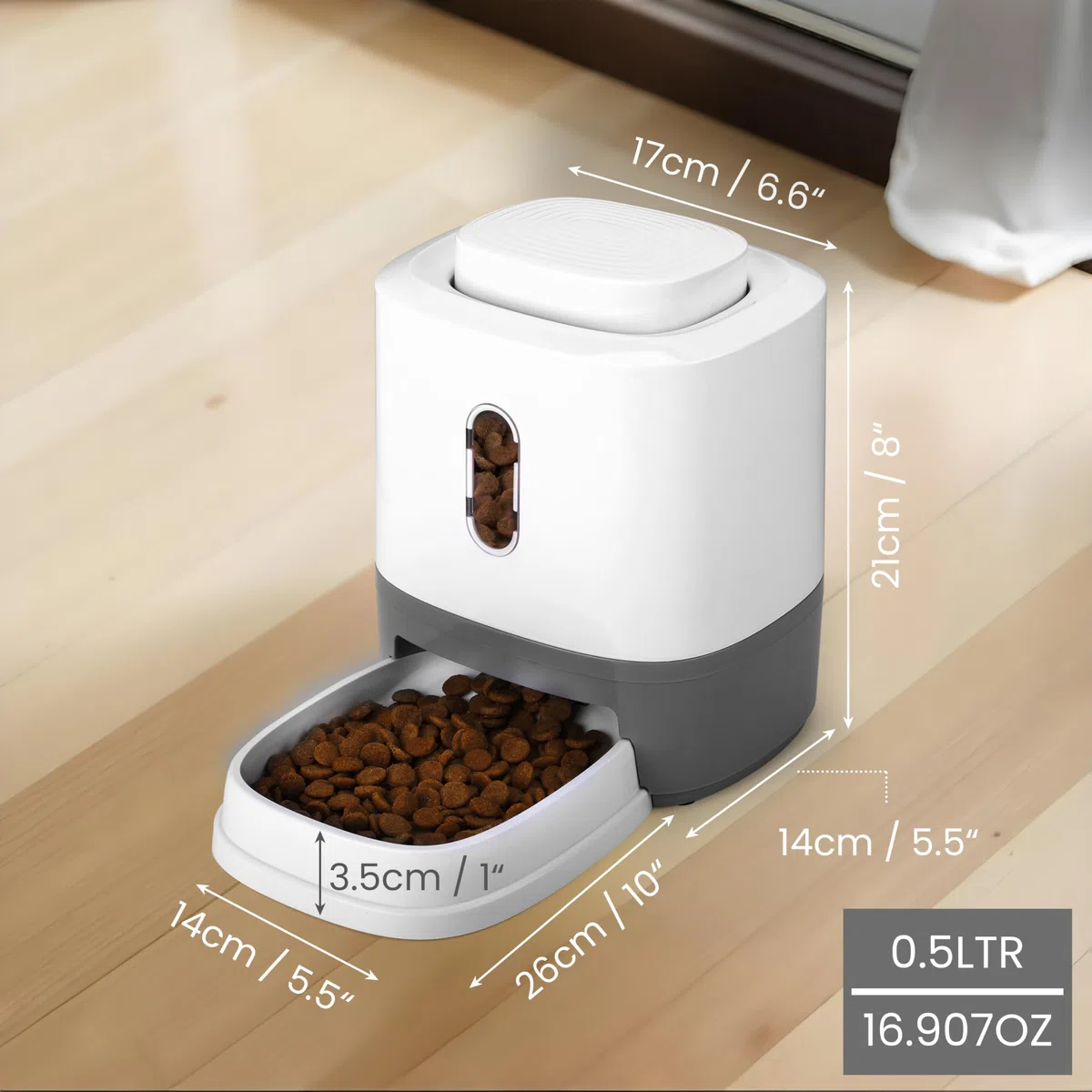 Belle Vous Dosatore Cibo per Animali Domestici - Mangiatoia Porta Cibo per Cani e Gatti Grandi - Accessori Cane e Gatto - Dog Slow Feeding Station - Grigio e Bianco