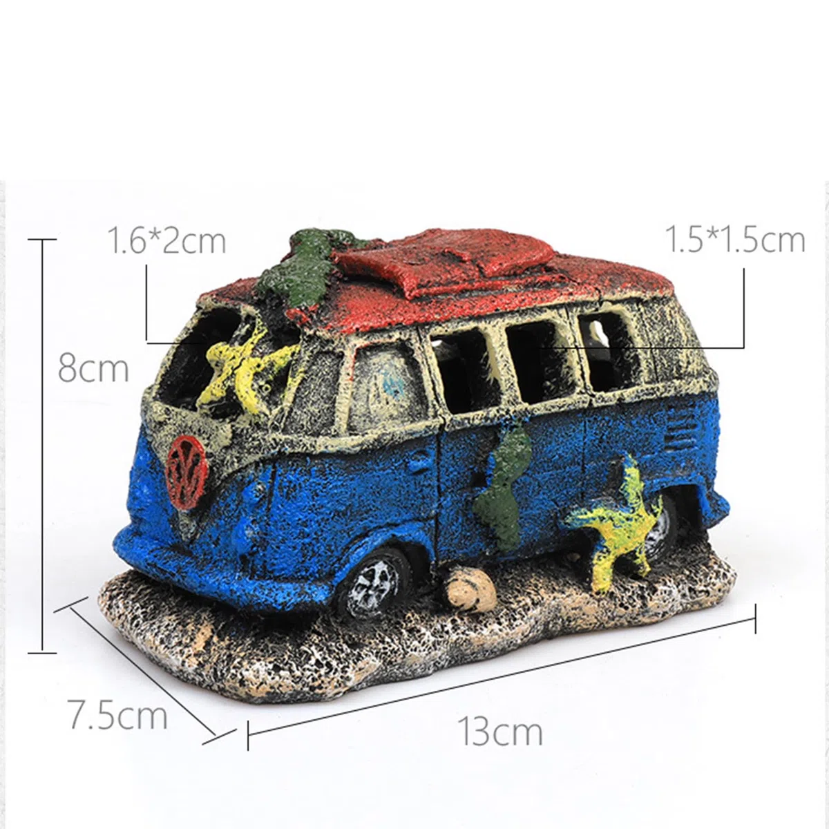 Decorazioni per Acquario, Ornamento per Serbatoio di Pesce, Ornamenti in Resina di Auto Decorazione Paesaggio Casa Grotta per Acquario, Piccola Casa per Pesci e Gamberetti
