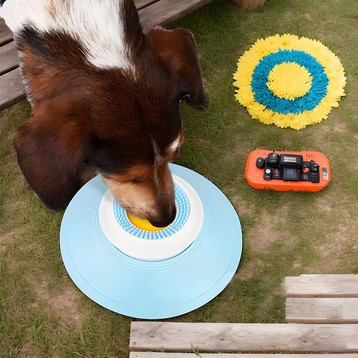Giocattolo per leccare il cane, dispenser per leccare il cane, giocattolo antiscivolo per l'arricchimento degli animali domestici, riduce la noia per animali di taglia piccola, media e grande