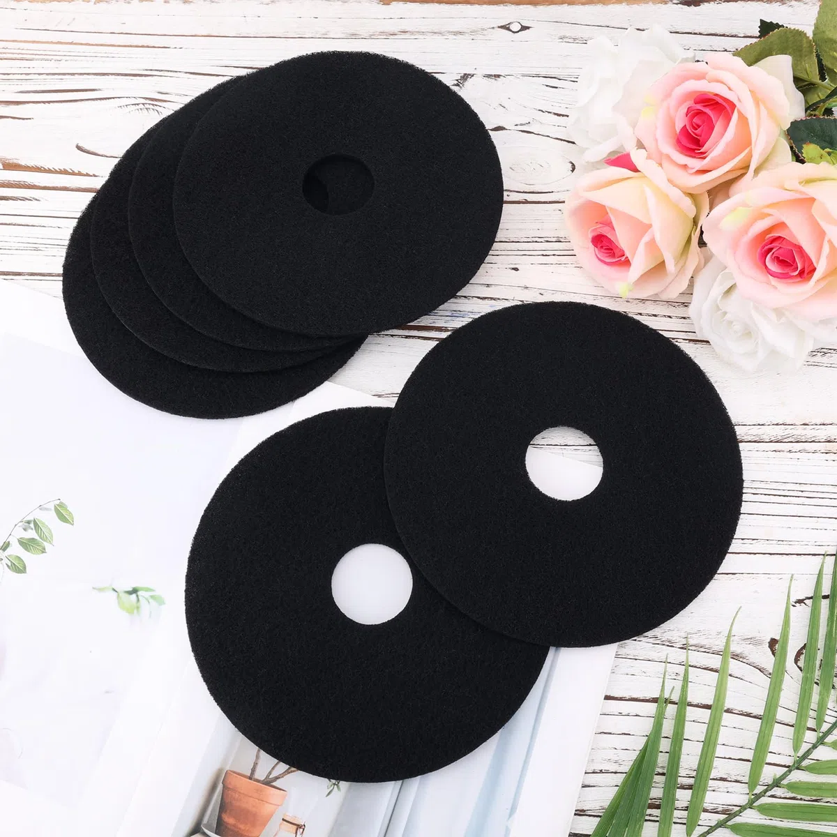 Gosknor 6 Pz Filtro a Carbone Attivo per Lettiera per Gatti, 20cm Rotondi Filtri Lettiera Gatto Antiodore Filtri di Ricambio per Lettiera per Animali Domestici per Mantenere l'Aria Fresca Casa (Nero)