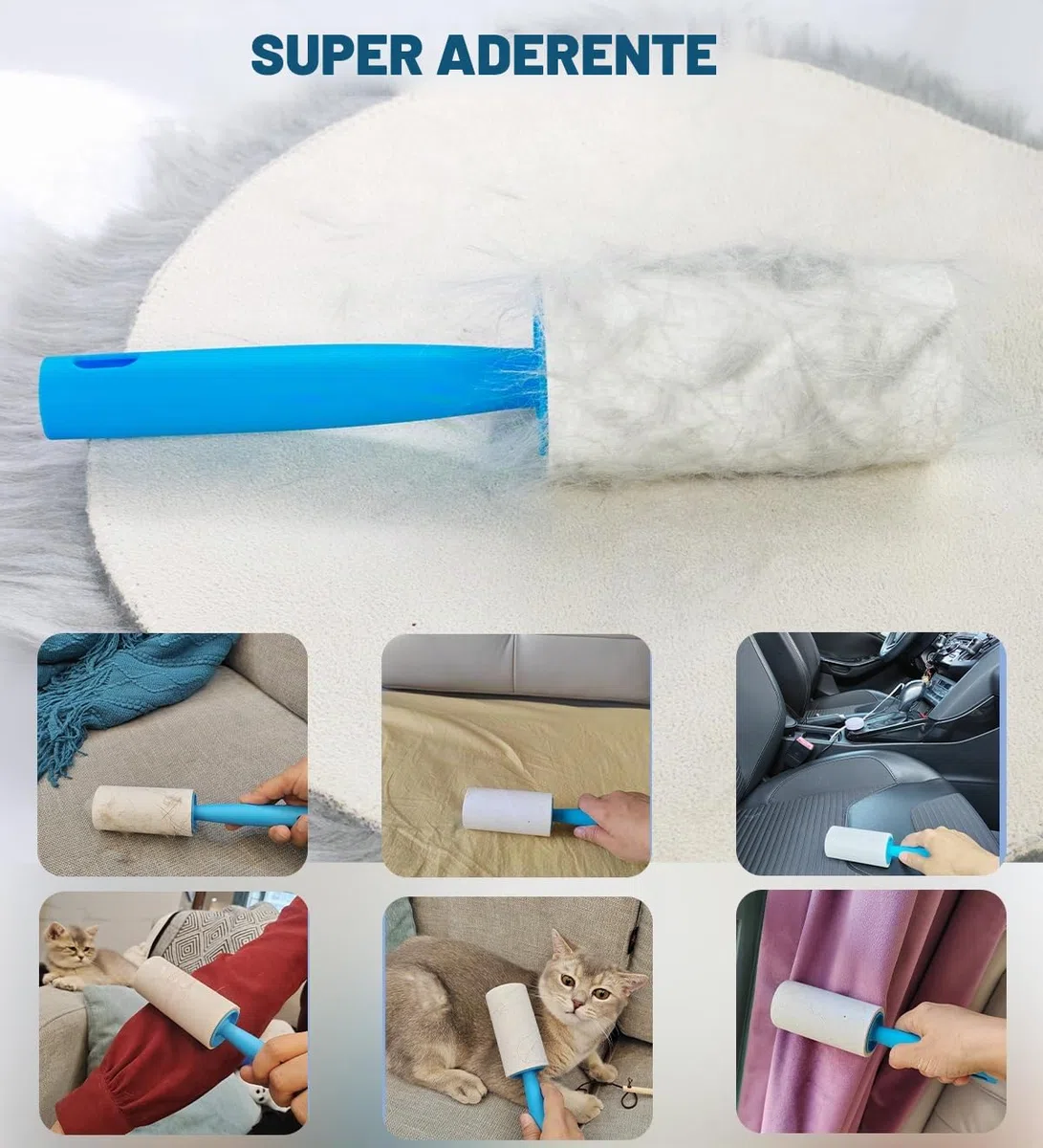 Rotolo di pelucchi extra appiccicoso Mega Value Set 1000 fogli, con 3 maniglie rullo peli animali, Lint Roller per vestiti peli di animali Set di 10.