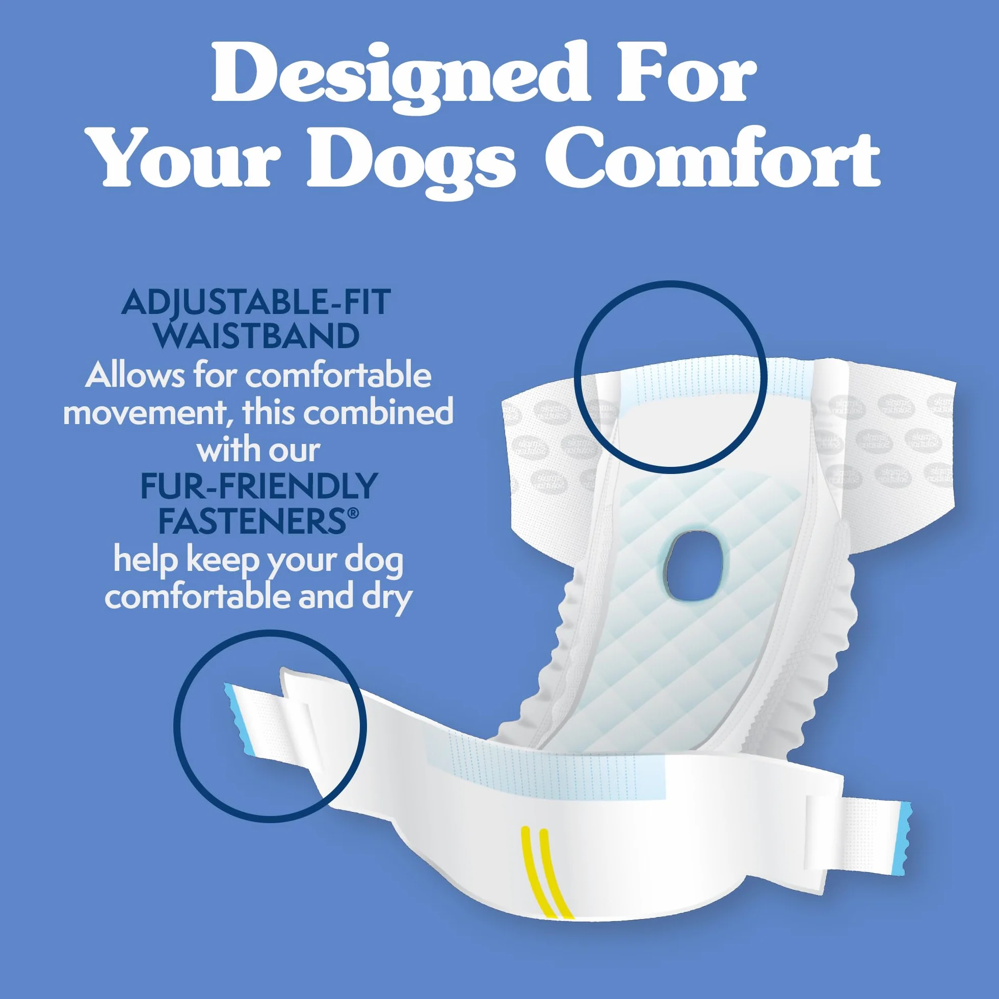 Simple Solution Pannolini usa e getta per cani femmine, True Fit, assorbenti, a prova di perdite, con indicatore di umidità, tappetino per le mestruazioni XL per cuccioli e cagnolini e pannolini per