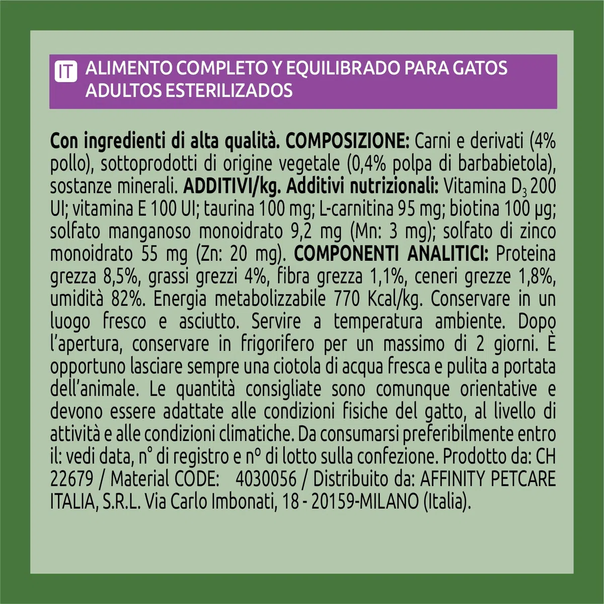 Ultima Cibo Umido per Gatti Fit & Delicious con Pollo: 24 Buste da 85g