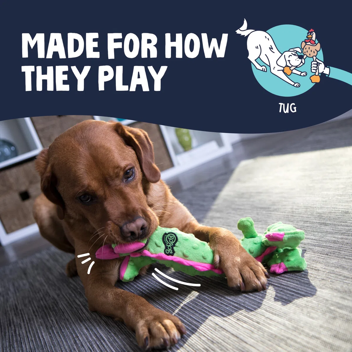 goDog Skinny Dragons with Chew Guard Tough Plush Dog Toys