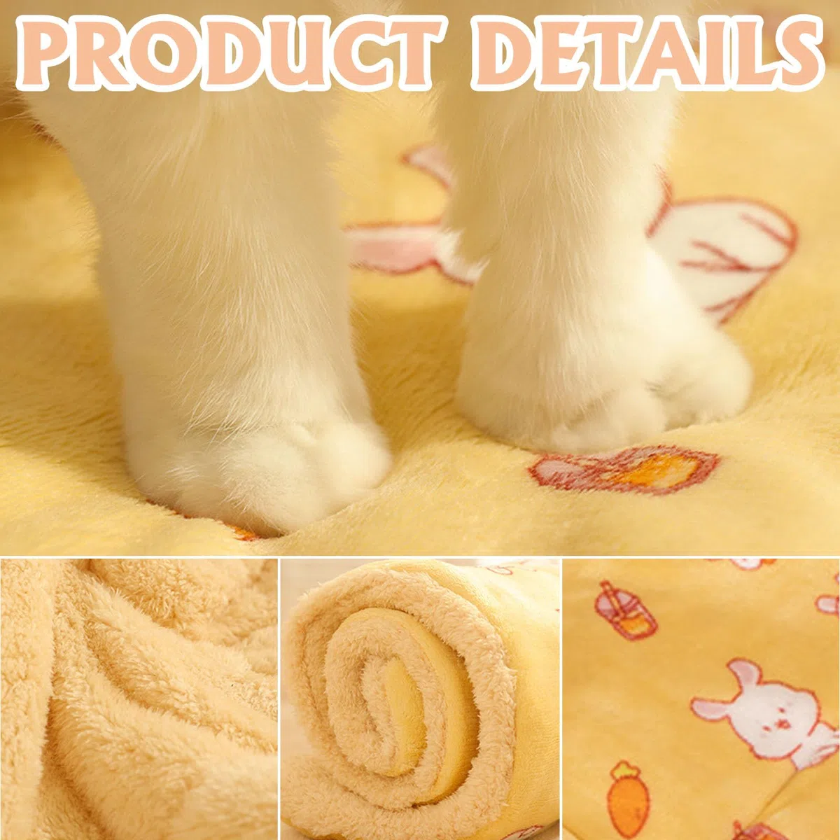 Morbida Coperta Gatto, Lavabile Copertina Gatto, 57 x 37 cm Tappetino Autoriscaldante per Gatti, Coperta per Gatti Senza Elettricità, CoPerta Termica GattoS, CopeRta Gatti