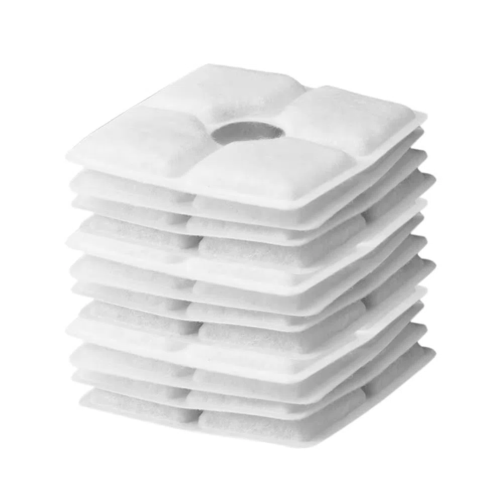 Filtro di Ricambio Tripla Filtrazione 12 Pz Filtro Quadrato 125mm per per Bere Animali Domestici Dispenser per Cani e Gatti