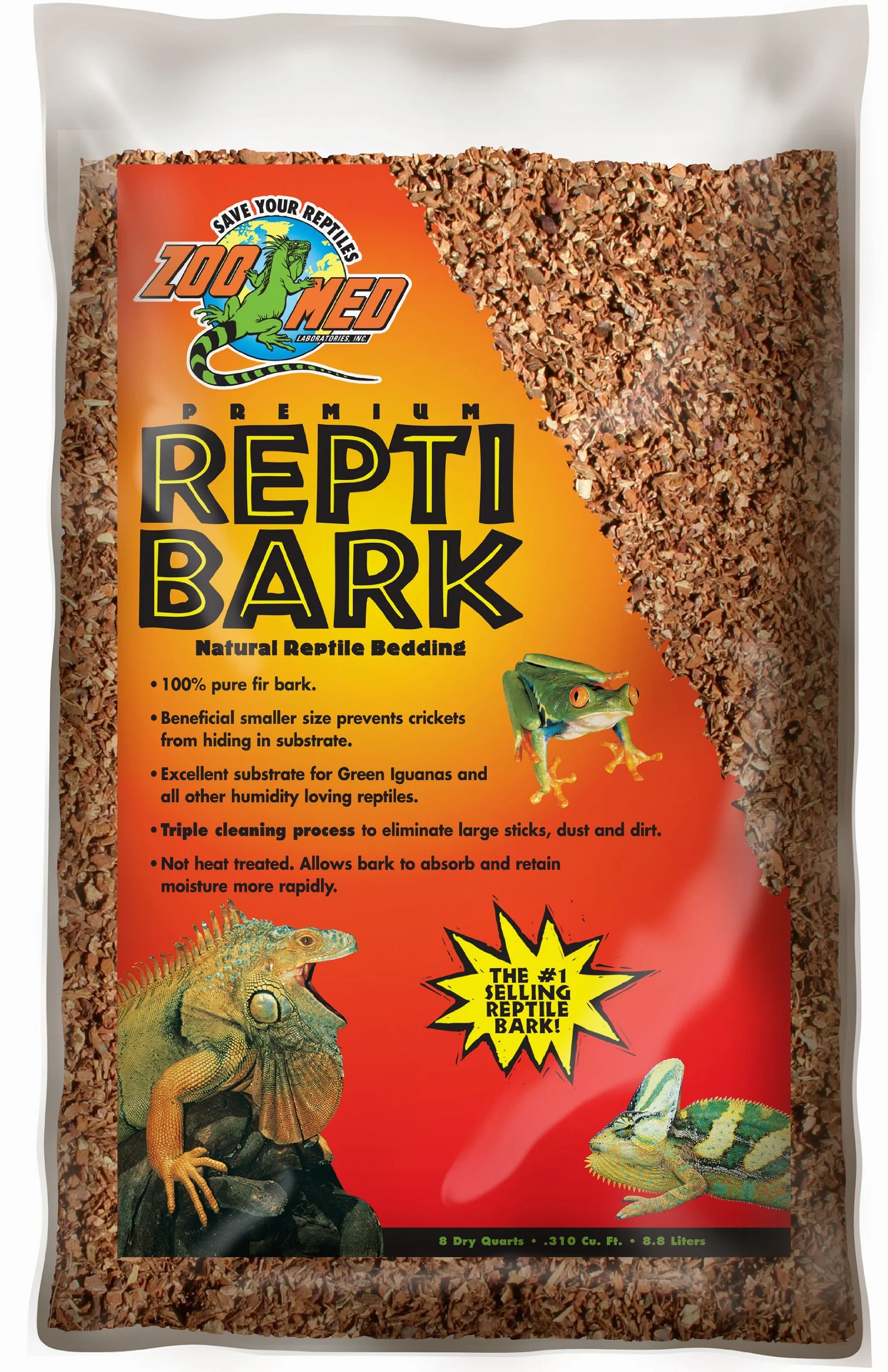 Zoo Med Repti Bark - Decorativo per terrario, Corteccia naturale di abete a pezzatura piccola, riutilizzabile, 8,8 L