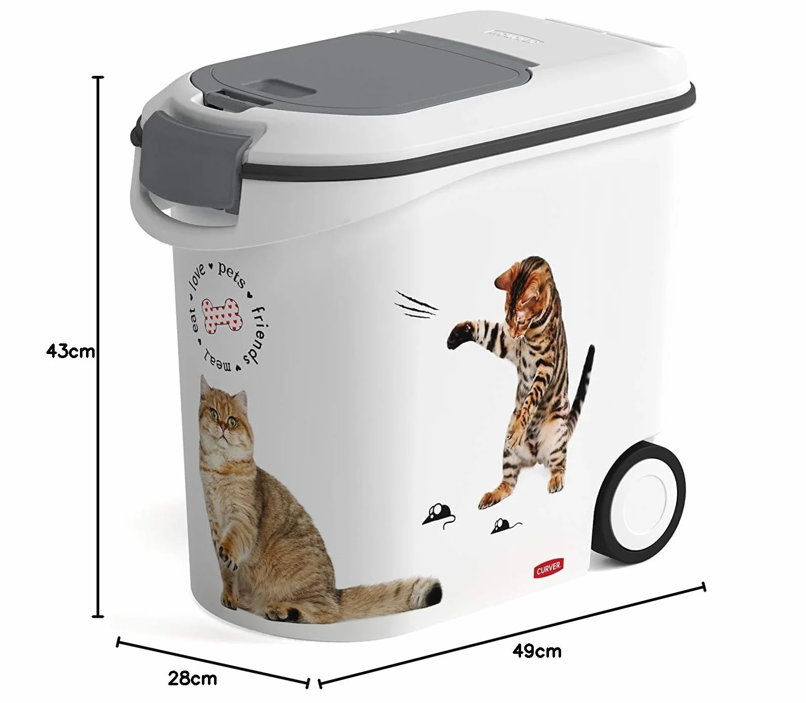 Curver Contenitore per Alimenti, Plastica, Gatto, 12 kg