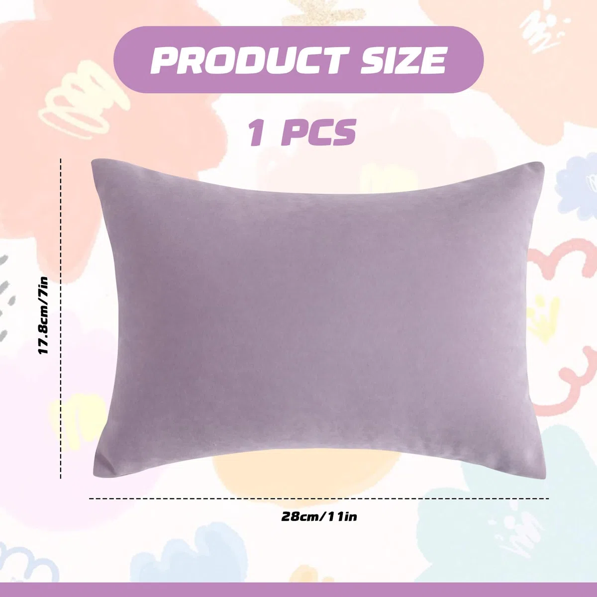 PLUSHCEWT Mini cuscini per dormire 28 x 17,8 cm, piccolo cuscino da viaggio in cotone per adulti bambini animali domestici cani collo polso lombare e ginocchio lavabile in lavatrice (viola)