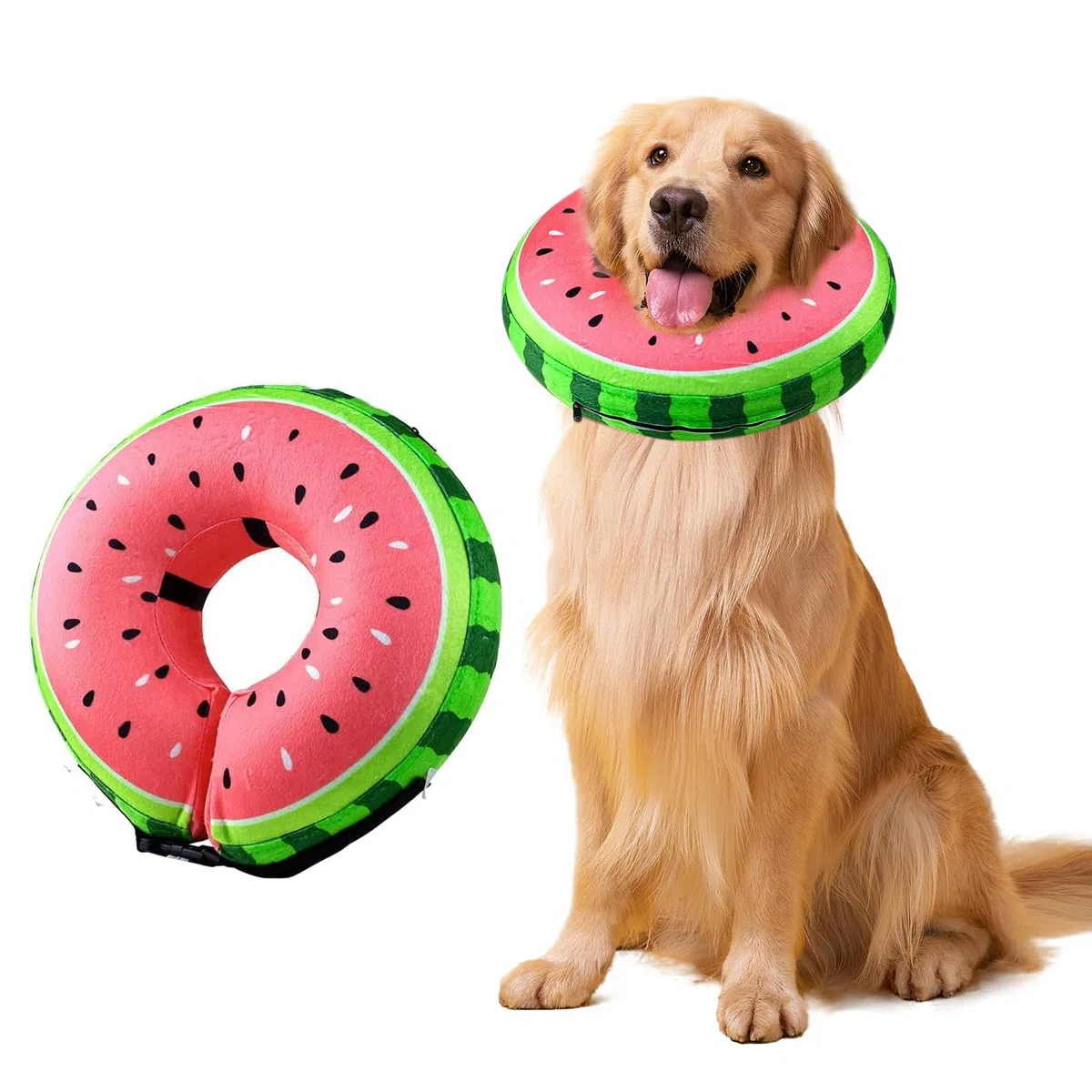 Voarge Gonfiabile, collare per cani, protezione contro le perdite per il recupero dopo interventi chirurgici o ferite, collare per la visione non bloccato/L (rosso, L)