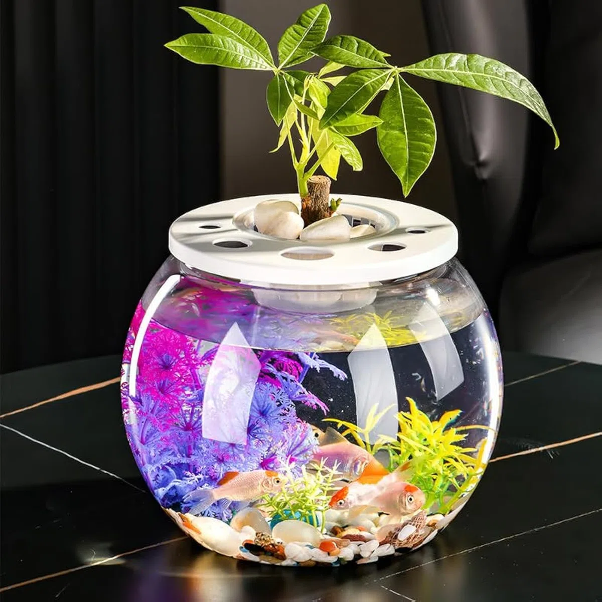 Boccia Pesci 18cm PVC Sfera, Vaso Ciotola Acquario Decori, Vasca Per Pesci Plastica Trasparente, Rotonda Tavolo Piccolo Acquario Vasca Trasparente