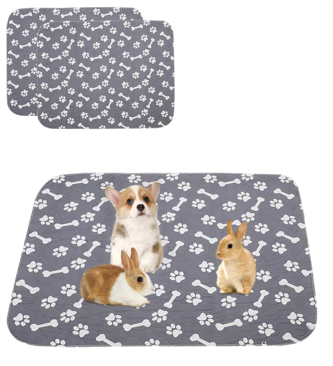 Geyecete - Tappetini Igienici per Cani, 2 Pezzi traversine lavabili per cani, riutilizzabili Tappetini assorbente per addestramento del Cucciolo e gattino/Conigli-L
