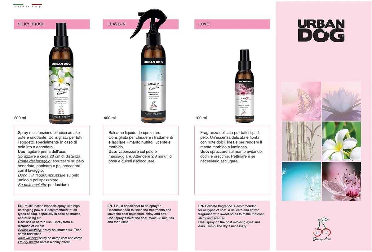 URBAN DOG Love Profumo Cani 100 ml – Fragranza Delicata Deodorante per Pelo Cane, Ideale per Manto Morbido, Fresco e Luminoso