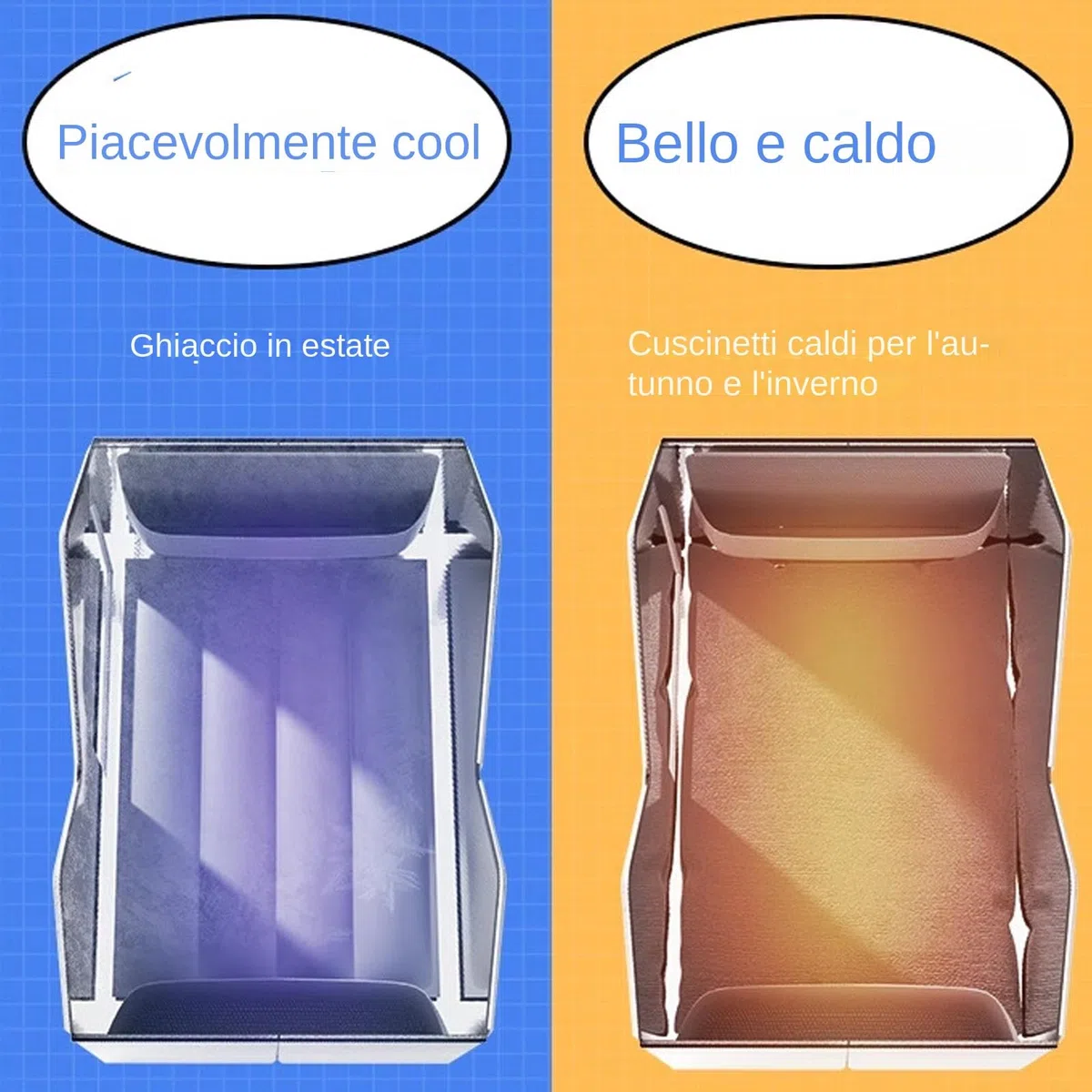 Cuccia per Gatti con Aria Condizionata, Cuccia Refrigerante per Gatti, Casetta Refrigerante, con 10 Impacchi di Ghiaccio, Impermeabile & Pieghevole Casa Raffreddamento per Animali Domestici