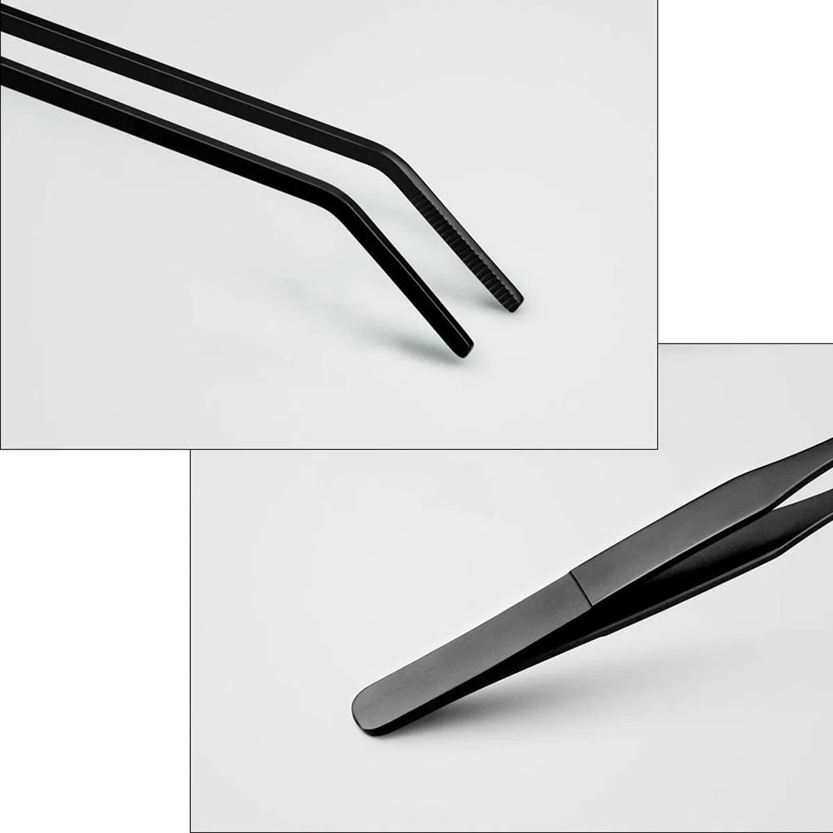 Pinzetta per mangime per acquario, 38 cm, curva, in acciaio inox, con rivestimento anti-carbonio, anti-ruggine, lunga pinzetta per mangime per piante, lucertole, ragni di serpente (BC)