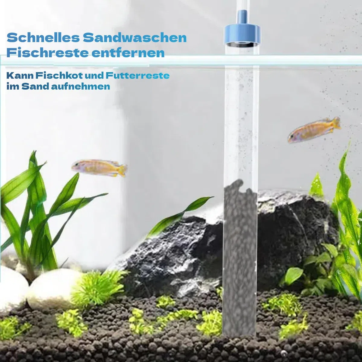 sifone per Acquario Acqua Dolce Strumento per la Pulizia del Serbatoio del Pesce del Tubo del sifone per la Pulizia della Ghiaia con Cambio Manuale dell'Acqua dell'acquario