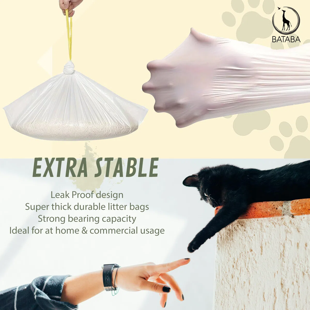 30 Sacchetti XL per Lettiera per Gatti Resistenti ai graffi per Cassetta Igienica Grande e Media Sacchi Gatto con Lacci Coulisse Igienici e Antigraffio