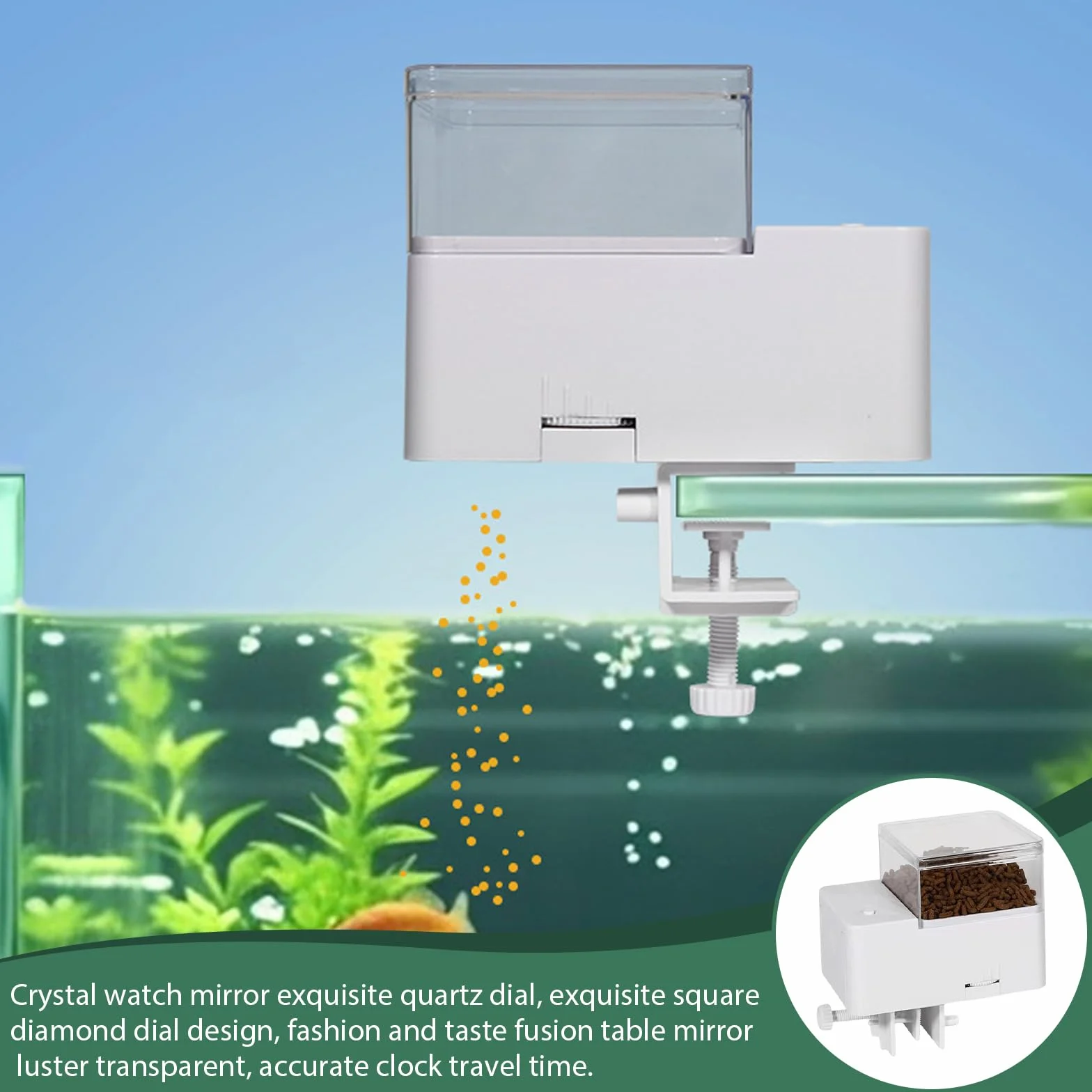 Mangiatoia automatica per acquario, 150 ml, distributore automatico di alimenti per pesci con quattro modalità di misurazione del tempo, mangiatoia automatica per pesci con contenitore per alimenti