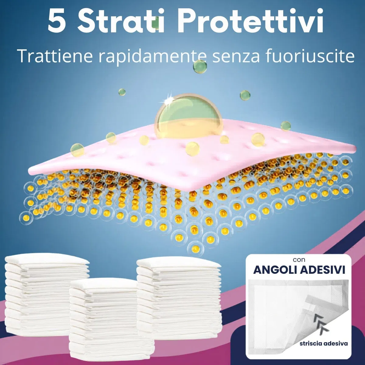 Mama Shop Traversine per Cani 60x90 cm, Super Assorbenti e Antiodore, Tappetini Igienici per Cani Grandi e Cuccioli, Confezione da 30 Pezzi, Uso Domestico e Addestramento